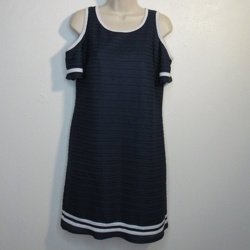 Madison Leigh Women’s Cold Shoulder Navy Dress Size M - Effortless Style